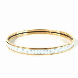 HERMES ブレスレット ドット ポップ エナメル ロゴ ホワイト系