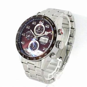 TAG Heuer 腕時計 カリラ キャリバー 16 CV2A12 裏スケ クロノグラフ デイデイト 自動巻き オートマ ネイビー文字盤 シルバー