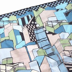 LOUIS VUITTON 大判スカーフ トランク柄 90 ブルー