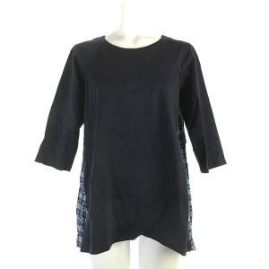 チェック切替カットソーシャツ 38 ネイビー