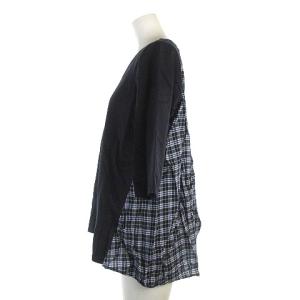 BLUE LABEL CRESTBRIDGE チェック切替カットソーシャツ 38 ネイビー