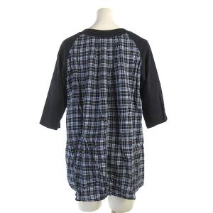 BLUE LABEL CRESTBRIDGE チェック切替カットソーシャツ 38 ネイビー