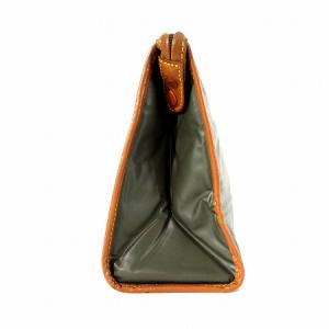 HUNTING WORLD 美品 セカンドバッグ クラッチ バチュー サーパス レザー ナイロン 男女兼用 カーキ ブラウン