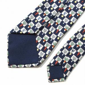 HERMES ネクタイ ベジタブル シルク ネイビー