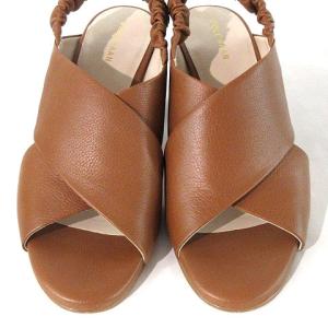 COLE HAAN W14703 アナスタシア シティ サンダル ヒール レザー クロスベルト 24cm ブラウン