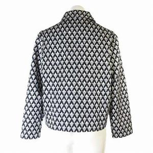 PRADA ジャケット ステンカラー 幾何学模様 ブラック 40