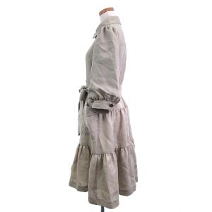 Grace Class ワンピース ひざ丈 フレア 五分袖 バルーンスリーブ 36 ベージュ