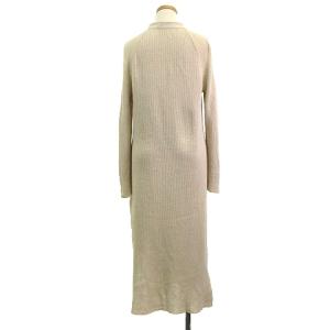 EPOCA 21SS サイドスリット ロング カーディガン ニット 長袖 リブ ベージュ 40 トップス