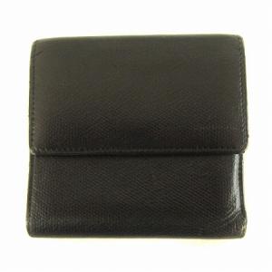 CHANEL ココマーク 三つ折り財布 Wホック レザー ブラック