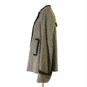 Lois CRAYON コート ダブル ショート スタンドカラー ウール 切替 フェイクスエード 茶 ブラウン M アウター