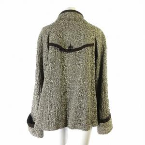 Lois CRAYON コート ダブル ショート スタンドカラー ウール 切替 フェイクスエード 茶 ブラウン M アウター