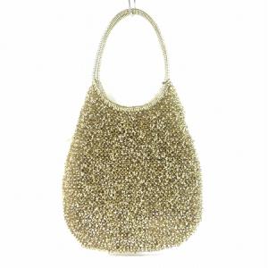 ハンドバッグ 縦型 STANDARD ROUND 編み込み ゴールド