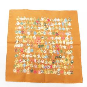 HERMES 美品 カレ45 プチカレ スカーフ ハンカチ LES CHEVAUX SE RENDENT AU DEPART 騎手柄 シルク