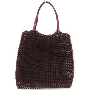 ANTEPRIMA ハンドバッグ バッグ ミニ ワイヤー ロゴ スクエア レッド ボルドー