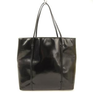 PRADA トートバッグ ロゴ パテントレザー ブラック