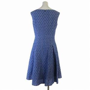 TOCCA 19SS ワンピース SAINT BRIDGE フレア ドレス リネン混 刺繍 シャンブレー ブルー 2