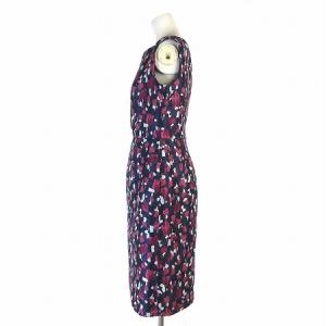 TOCCA 19AW EMOTION ワンピース ひざ丈 ノースリーブ  ドレス花柄 ジャガード 2 ネイビー