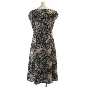 TOCCA 19AW 美品 DIAMOND FIZZ ワンピース フレンチスリーブ シフォン 花柄 ブラック