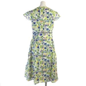TOCCA LIBERTY 18SS KARENA ワンピース ひざ丈 フレア ドレス 総柄 フレンチスリーブ Vネック
