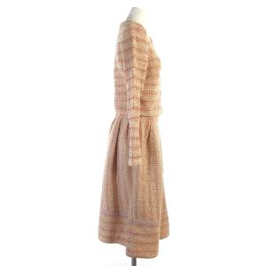 TOCCA 20SS セットアップ スーツ ジャケット ノーカラー スカート ひざ丈 フレア ツイード ピンク