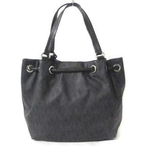 MICHAEL Michael Kors GATHERED LOGO トートバッグ タッセル ロゴ チャーム付き PVC レザー ブラック