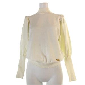 20AW パフスリーブ ニット セーター ハイネック 長袖 オフホワイト 38