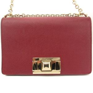 美品 MIMI MINI CROSSBODY ショルダーバッグ チェーン フラップ レザー レッド