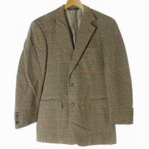 ヴィンテージ テーラードジャケット ブレザー 千鳥格子 総柄 国内正規品 茶 ブラウン A6 0205