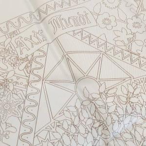 カレ 90 Axis Mundi 世界の中心軸 スカーフ ブルー