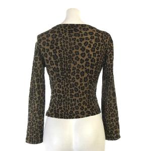 FENDI レオパードVネックウールニットカットソー ブラウン