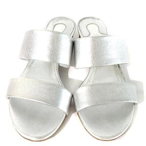 Salvatore Ferragamo レザーミュールサンダル  シルバー