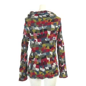 JURGEN LEHL ニット カットソー 長袖 タートルネック 総柄 コットン100% マルチカラー M トップス