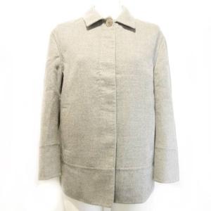 カシミヤ ステンカラージャケット 38 グレー