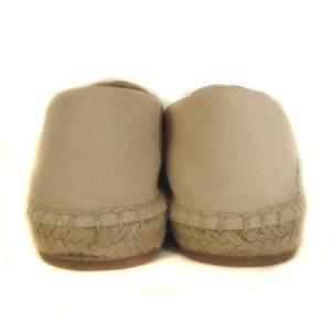 TORY BURCH ポピーキャンバス エスパドリーユ シューズ スリッポン ロゴ 74032 ベージュ 7.5