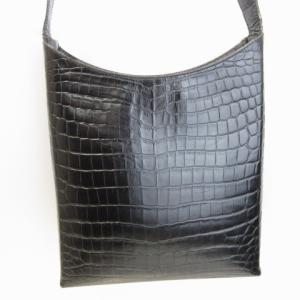 Salvatore Ferragamo イタリア製 ワンショルダー ハンドバッグ クロコ型押し EE21 9373 Y2K ブラック