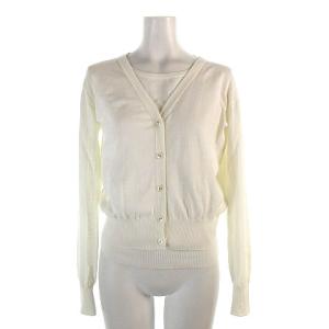 20SS アンサンブルニット カーディガン 長袖 Vネック カットソー プルオーバー 半袖 ホワイト