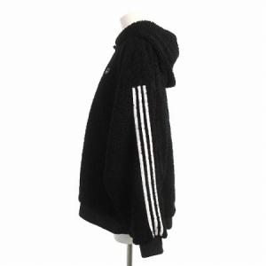 adidas Originals 3ライン ボアフリースロゴジャケット OT ブラック