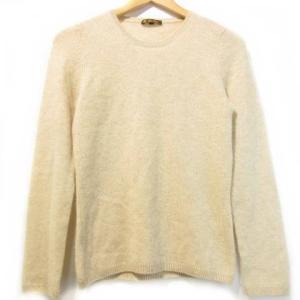 Loro Piana カシミヤ100％ プルオーバー ニット セーター カットソー イタリア製 長袖 ベージュ 40