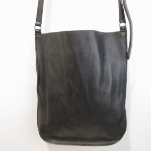 JURGEN LEHL レザー ショルダーバッグ ポシェット ミニバッグ 縮み加工  本革 ブラック