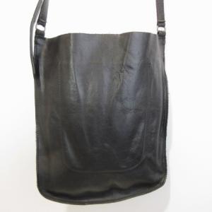 JURGEN LEHL レザー ショルダーバッグ ポシェット ミニバッグ 縮み加工  本革 ブラック