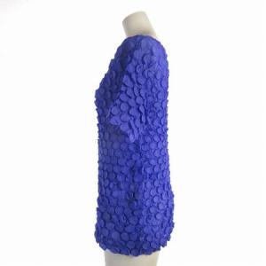 ISSEY MIYAKE IM14FJ904 ブラウス 半袖 プルオーバー プリーツ シワ加工 ブルー系 2