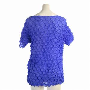 ISSEY MIYAKE IM14FJ904 ブラウス 半袖 プルオーバー プリーツ シワ加工 ブルー系 2