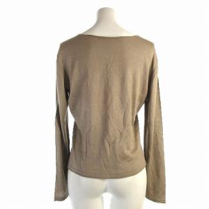 JURGEN LEHL カーディガン ニット 長袖 シルク 麻混 丸首 無地 薄手 ベージュ M トップス