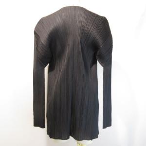 PLEATS PLEASE ISSEY MIYAKE イッセイミヤケ 美品 カーディガン プリーツ ネイビー ブラック 3 約L 0331 ECR15