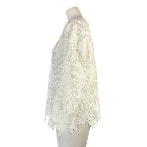 ADORE 長袖花柄レースカットソーブラウス 38 ホワイト