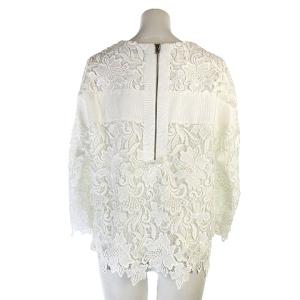 ADORE 長袖花柄レースカットソーブラウス 38 ホワイト