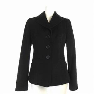 ジャケット テーラード ウール カシミヤ 3B 総裏 無地 黒 ブラック 36 アウター ECR15