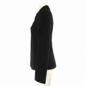 EMPORIO ARMANI ジャケット テーラード ウール カシミヤ 3B 総裏 無地 黒 ブラック 36 アウター ECR15