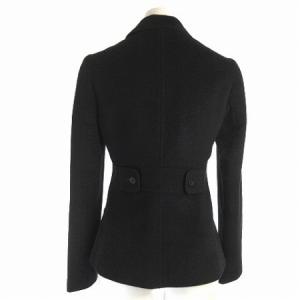 EMPORIO ARMANI ジャケット テーラード ウール カシミヤ 3B 総裏 無地 黒 ブラック 36 アウター ECR15