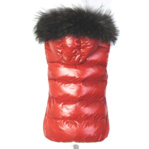 DUVETICA ダウンベスト フーデッド 2WAY ジップアップ レッド